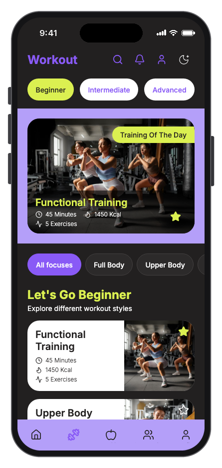 PulseFit mobile app template screenshot 10