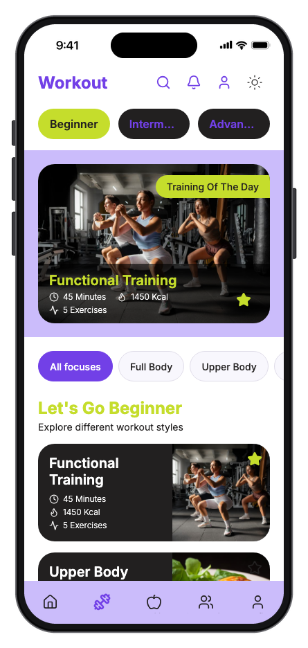PulseFit mobile app template screenshot 8
