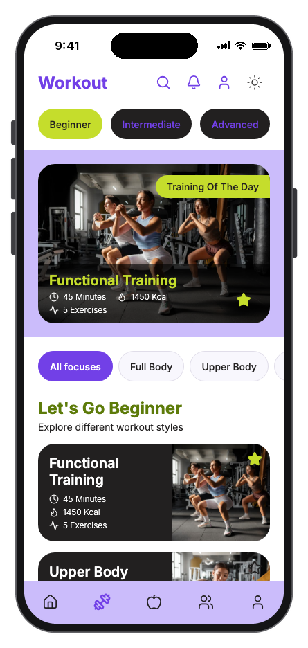 PulseFit mobile app template screenshot 8