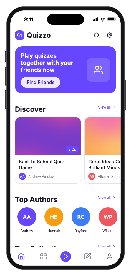 Quizzo mobile app template preview