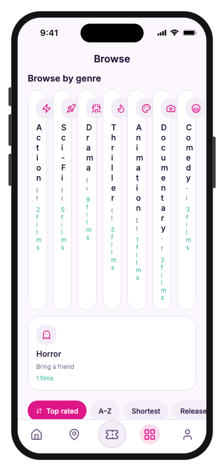 ReelSeat mobile app template preview