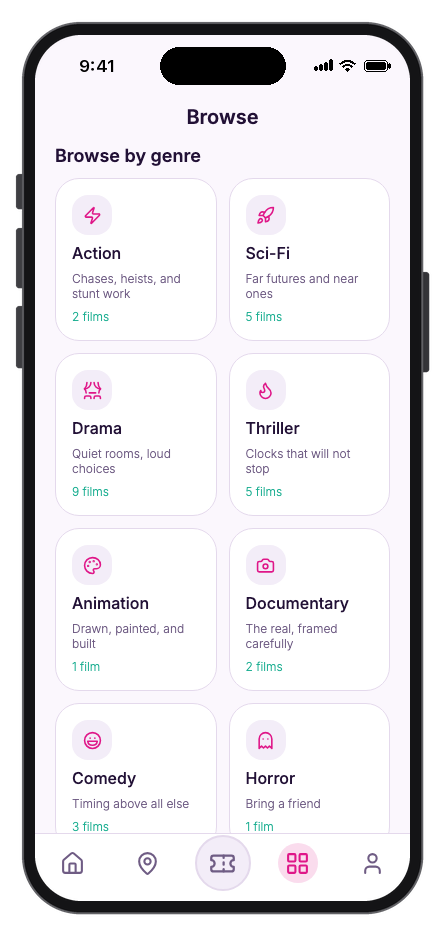 ReelSeat mobile app template preview