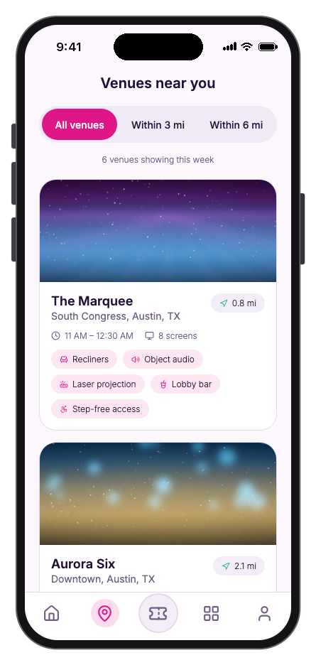 ReelSeat mobile app template screenshot 2