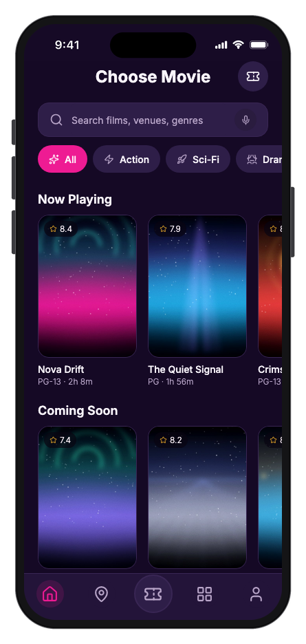 ReelSeat mobile app template screenshot 3