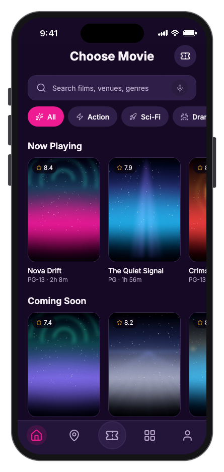 ReelSeat mobile app template screenshot 3