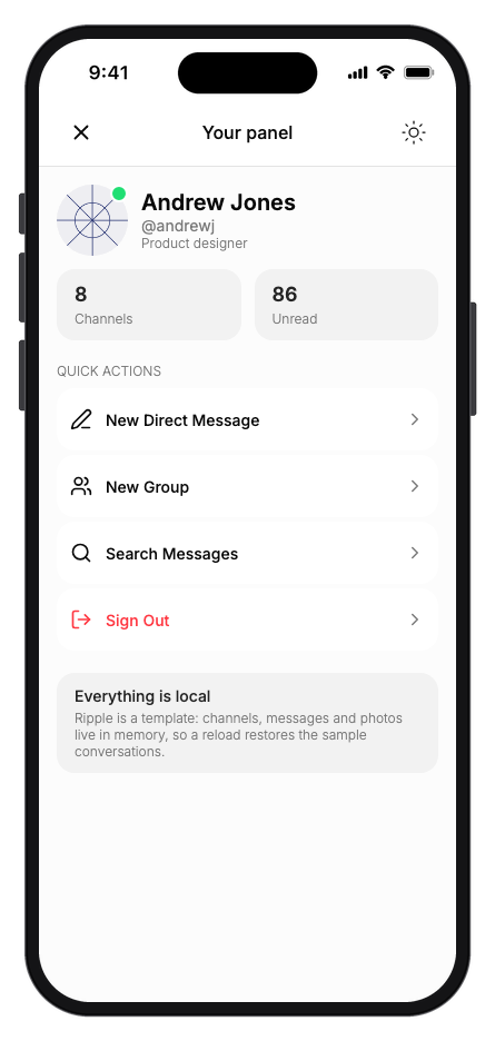 Ripple mobile app template screenshot 2