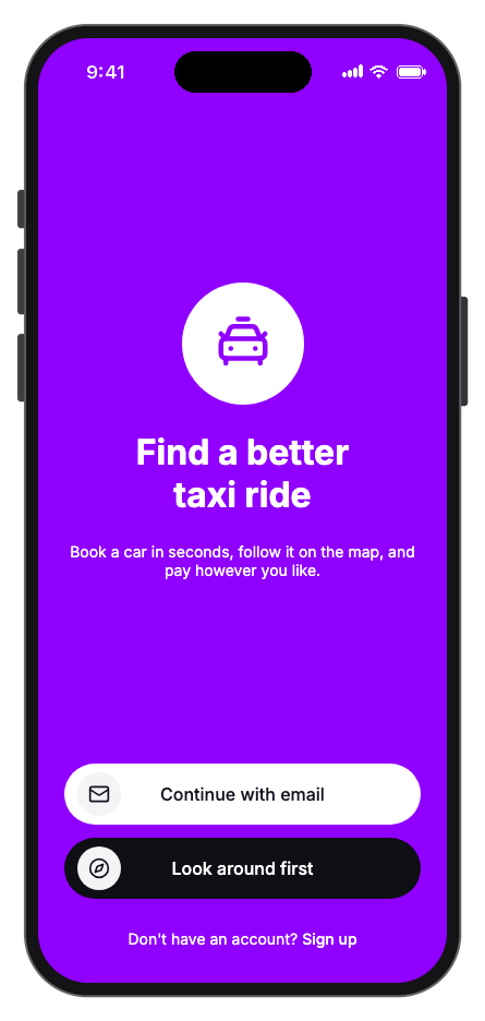 Ryda mobile app template screenshot 9