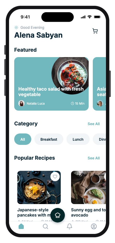Savora mobile app template preview