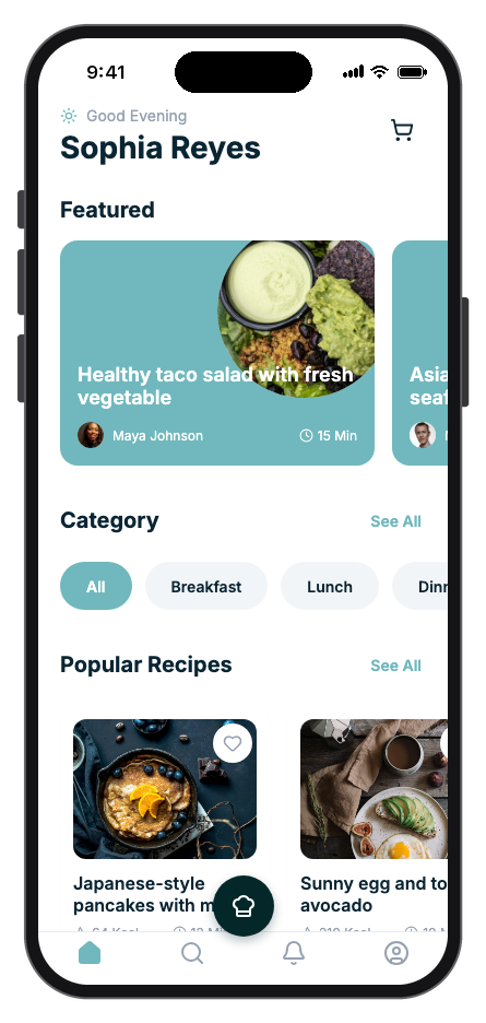 Savora mobile app template preview