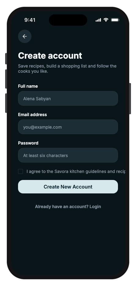 Savora mobile app template screenshot 10