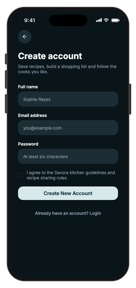 Savora mobile app template screenshot 10