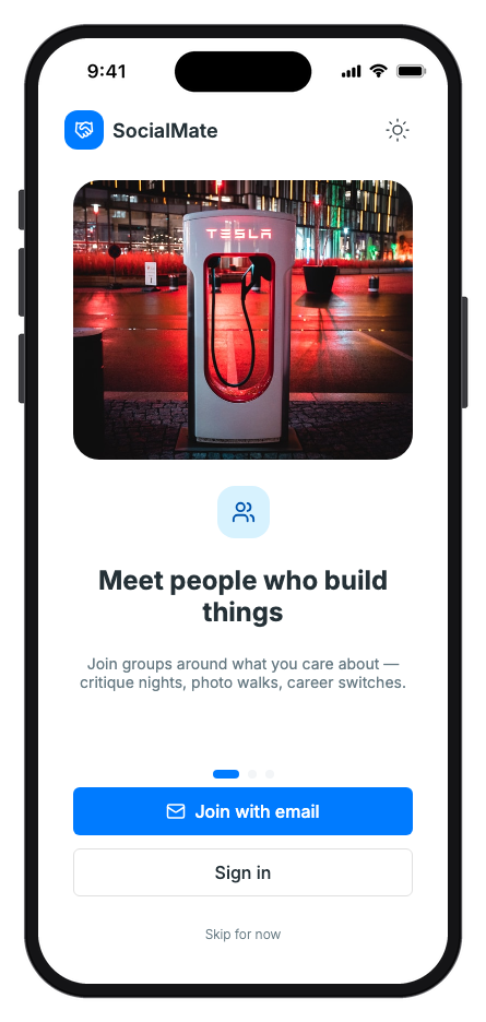 SocialMate mobile app template screenshot 6