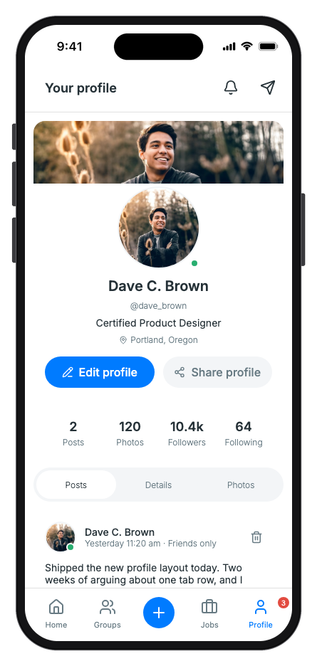 SocialMate mobile app template screenshot 8