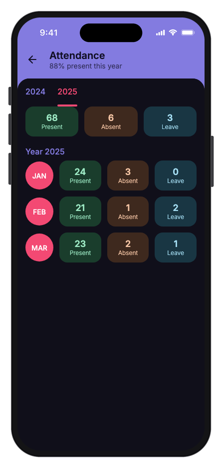 Stellar School mobile app template screenshot 2