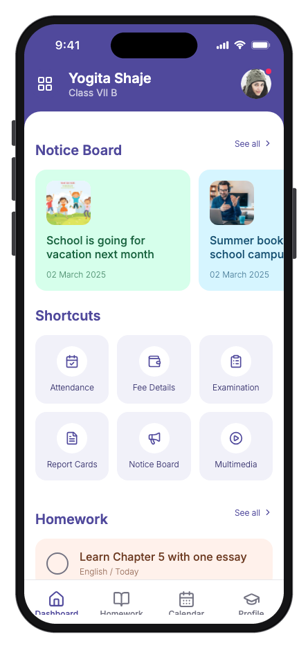 Stellar School mobile app template preview