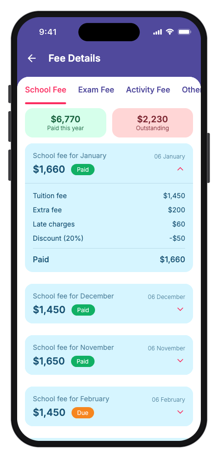 Stellar School mobile app template screenshot 4