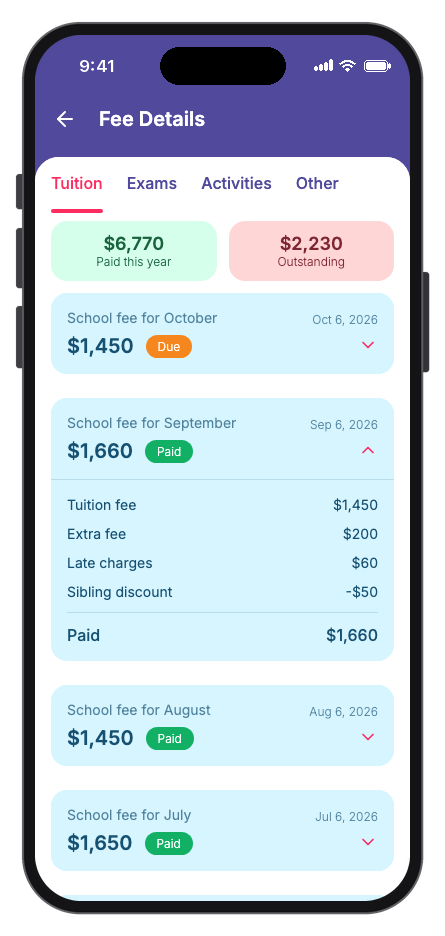 Stellar School mobile app template screenshot 4