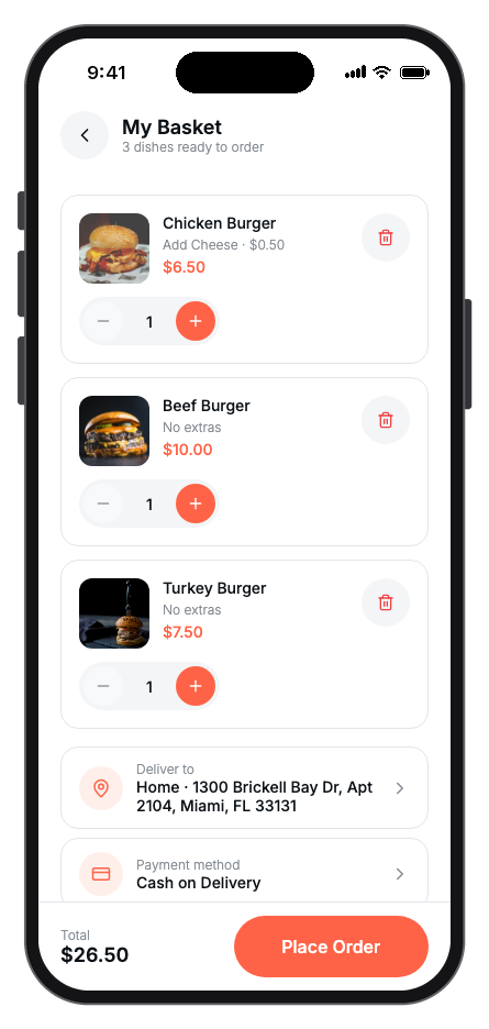 SwiftBite mobile app template screenshot 2