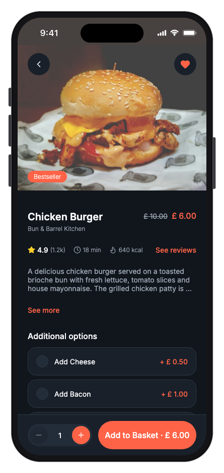 SwiftBite mobile app template screenshot 4
