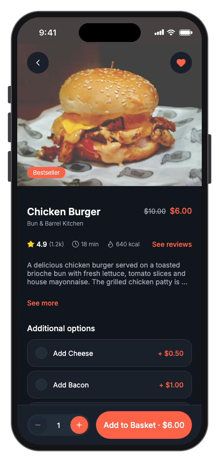 SwiftBite mobile app template screenshot 4