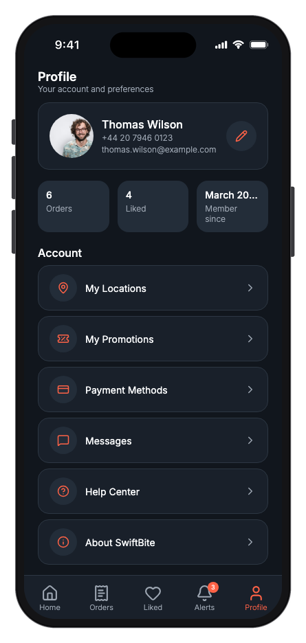SwiftBite mobile app template screenshot 8