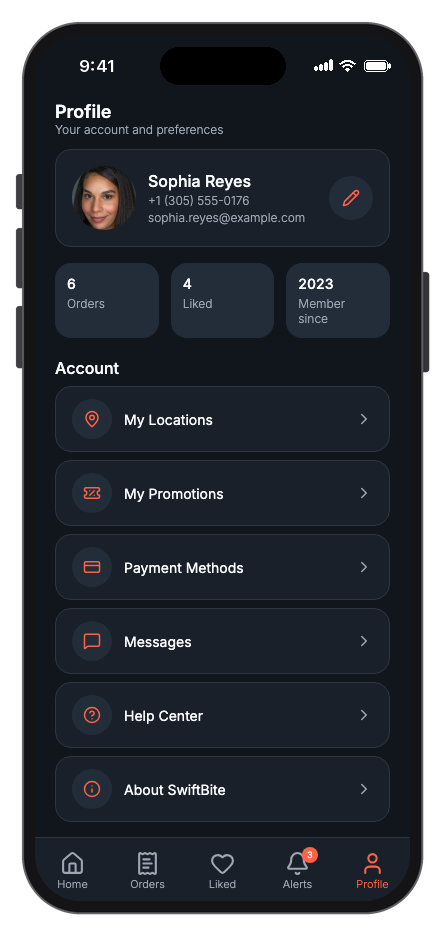 SwiftBite mobile app template screenshot 8