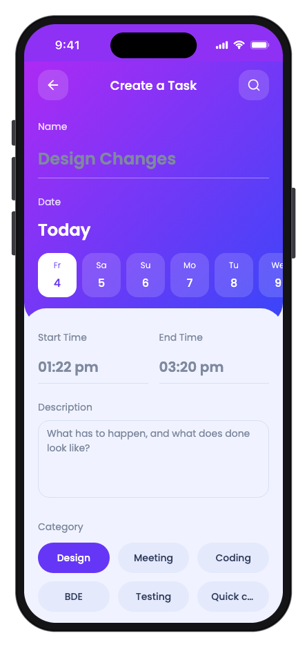TaskFlow mobile app template screenshot 3