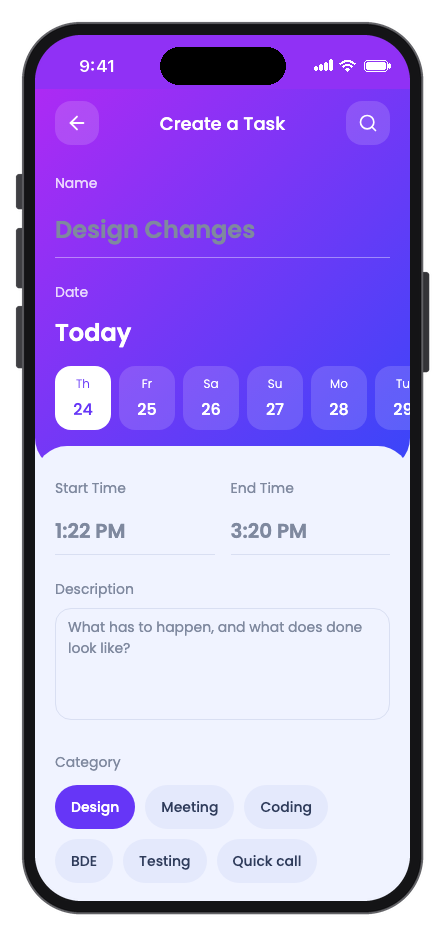 TaskFlow mobile app template screenshot 3
