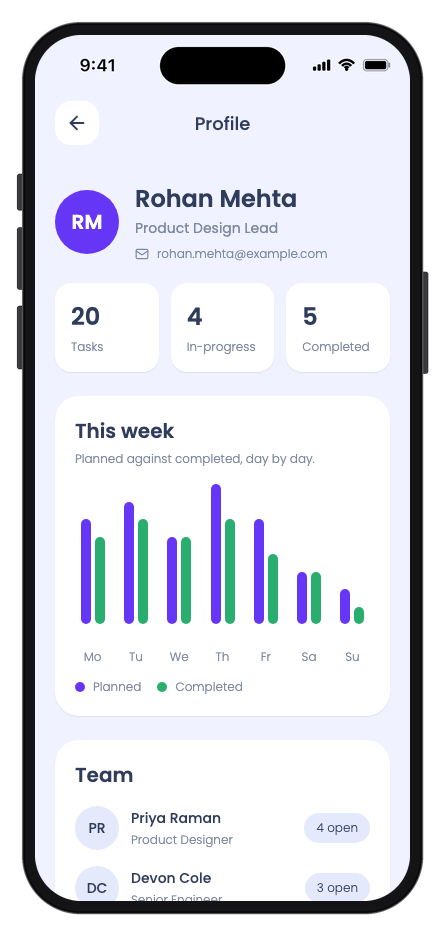 TaskFlow mobile app template screenshot 5