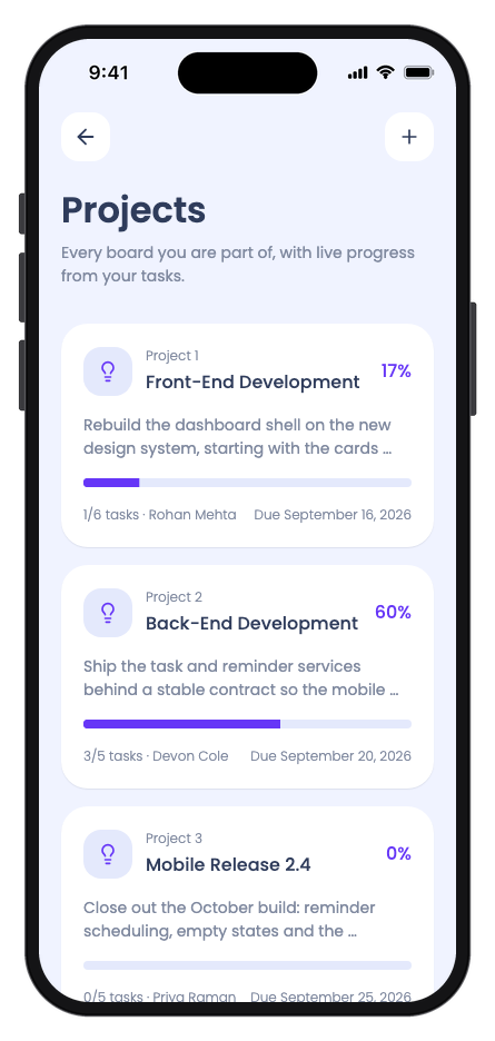TaskFlow mobile app template screenshot 7