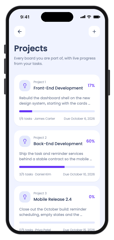 TaskFlow mobile app template screenshot 7