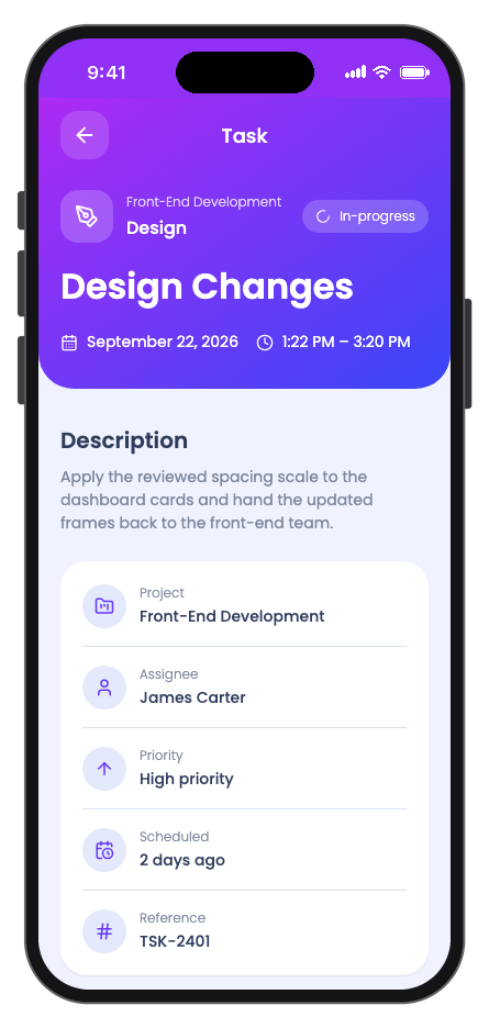 TaskFlow mobile app template screenshot 9
