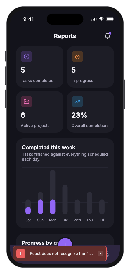 Taskly mobile app template screenshot 5