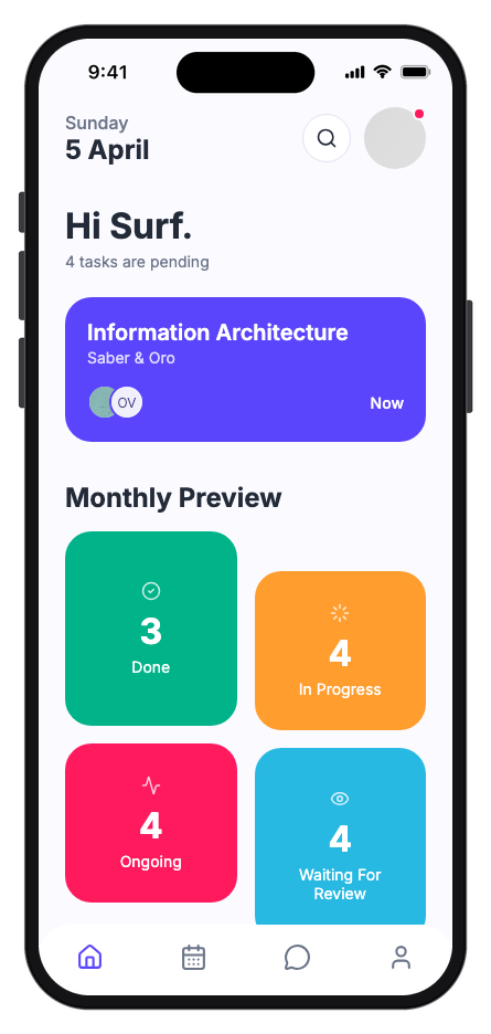 Taskora mobile app template preview