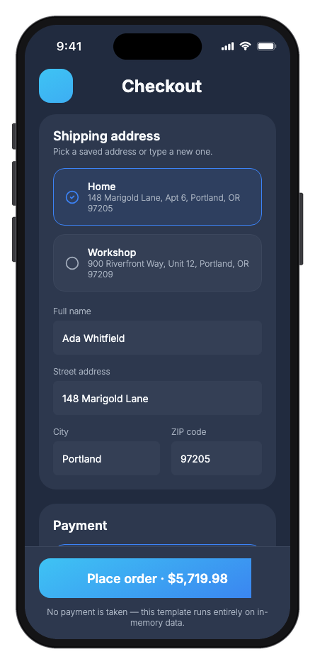 Velo mobile app template screenshot 3