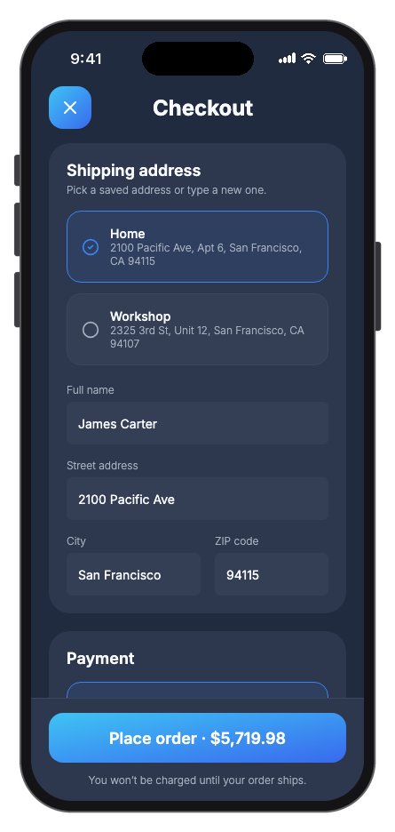 Velo mobile app template screenshot 3