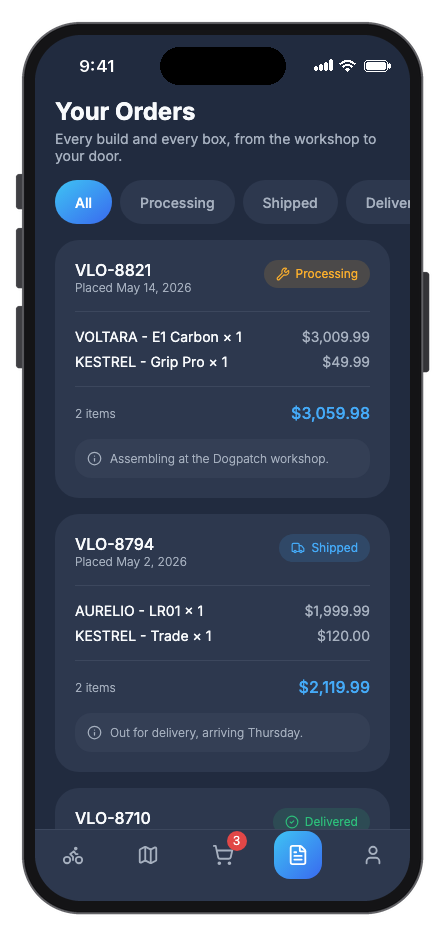 Velo mobile app template screenshot 5
