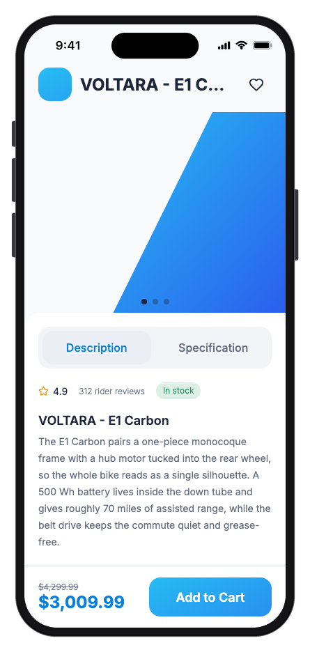 Velo mobile app template screenshot 6