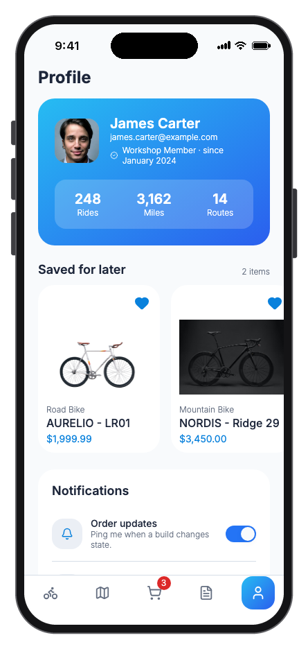 Velo mobile app template screenshot 7