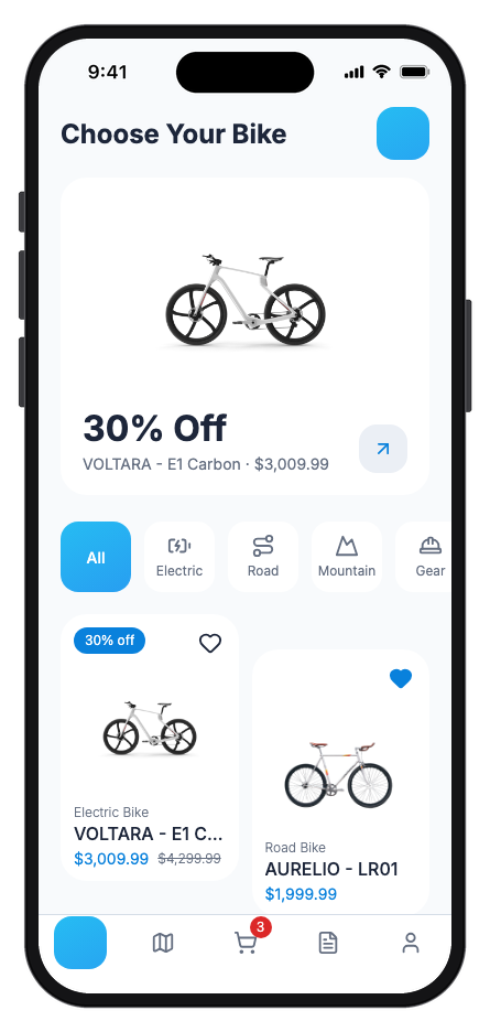 Velo mobile app template preview