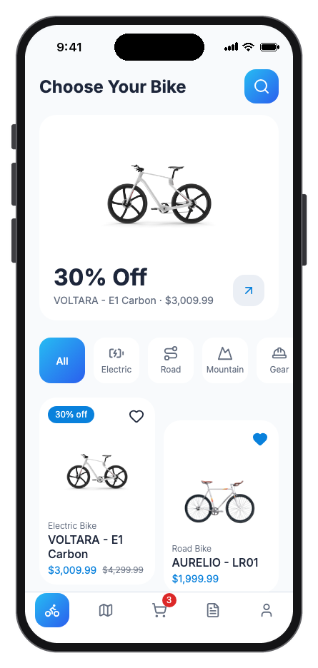 Velo mobile app template preview