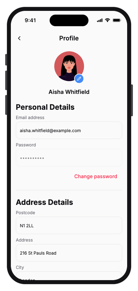 Vestra mobile app template screenshot 5