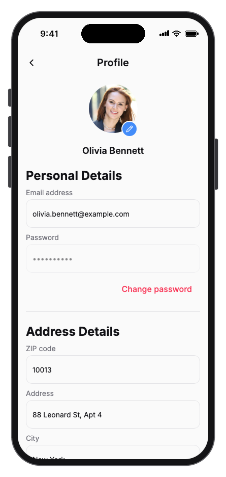 Vestra mobile app template screenshot 5