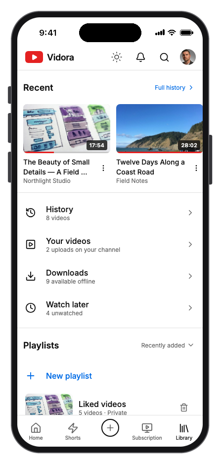 Vidora mobile app template screenshot 4