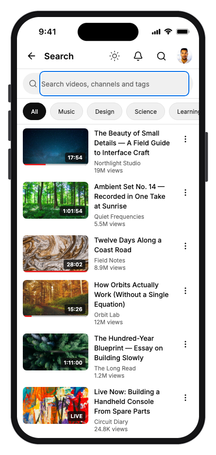 Vidora mobile app template screenshot 5