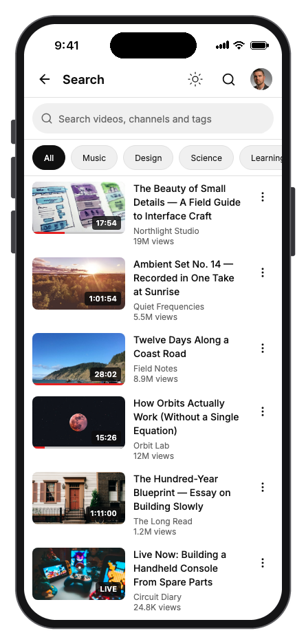 Vidora mobile app template screenshot 5
