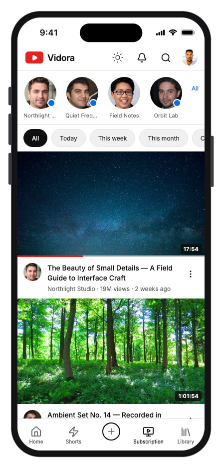 Vidora mobile app template screenshot 7