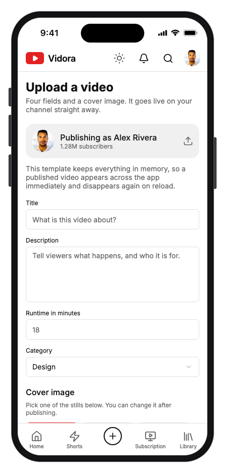 Vidora mobile app template screenshot 8