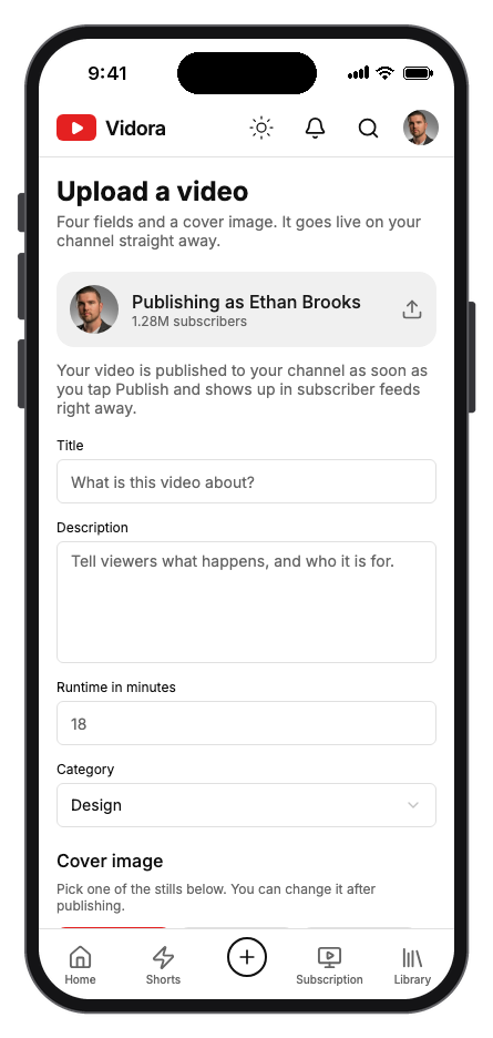 Vidora mobile app template screenshot 8