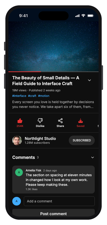 Vidora mobile app template screenshot 9